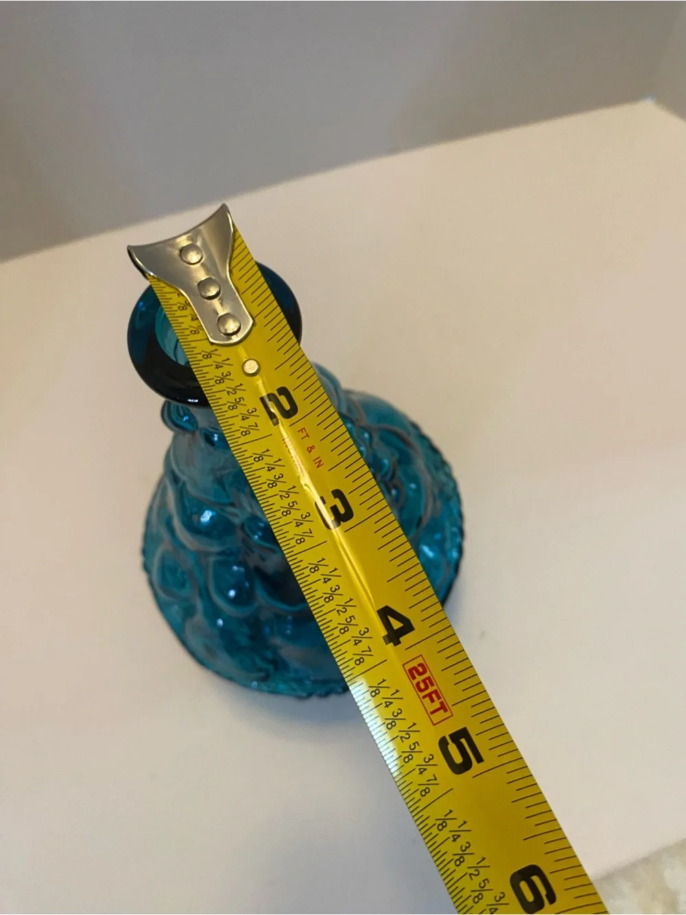 Vintage Blue Glass Fruit Decanter 10